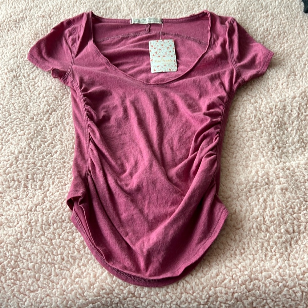 Free People - We The Free - Sonnet - tee - color: Iris Wine - (#0693)